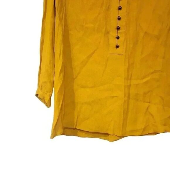 Banana Republic Women's Mustard Yellow Viscose Blouse - Picture 3 of 10